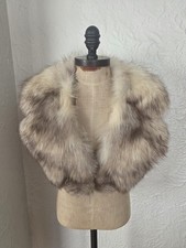 White Fox Fur Collar Notched For Coat Norwegian Blue Fox 36"