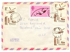 Poland Scott catalog #2323 also three of C34: 1982 air mail cover to US; [d1