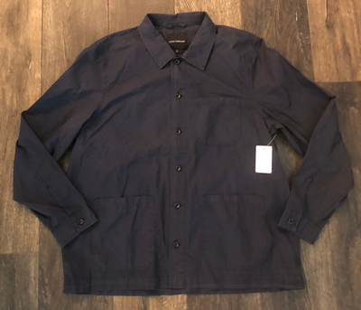 #ad #ad Lucky Brand Jacket Mens XL Navy Blue Poplin Chore Button Front Workwear 129520 $49.99