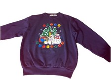 Vintage 90s Women  s Christmas Sweater Sweatshirt Snowman Nut Cracker USA Small