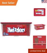 Twists Strawberry Flavored Licorice Style, Chewy Holiday Candy Tub, 5 lb