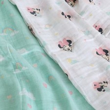 Disney 2-Pack Cotton Muslin Swaddles, Disney Cotton Muslin Swaddles - Soft