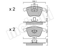 Metelli Bremsbelagsatz, Scheibenbremse 22-0549-3 FüR Ford Mazda Opel Saab Volvo