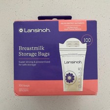 Lansinoh Breastmilk Storage Bags Presterilized BPA BPS Free 100 Count Box