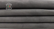 GREY SUEDE VEGETABLE TAN Soft Italian Goatskin Leather hides 4+sqf 0.8mm #C6272