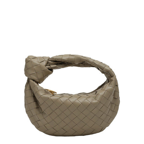 BOTTEGA VENETA Mini Jodie Ecru Leather Top Handle Bag New