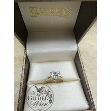 14K Gold Heart Cut Simulated Diamond CZ Solit...