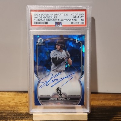 2023 1st Bowman Chrome Draft Sapphire JACOB GONZALEZ Auto 152/199 RC SP PSA 10