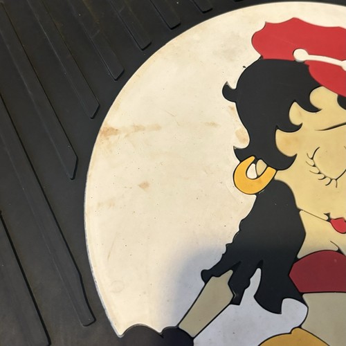 1996 Betty Boop Car Mats Black and Red Motorcycle Rubber Vintage Set of 2 - Picture 7 of 10