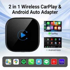 2-in-1 Wired to Wireless CarPlay Adapter /Android Auto Adapter Plug & Play -USA