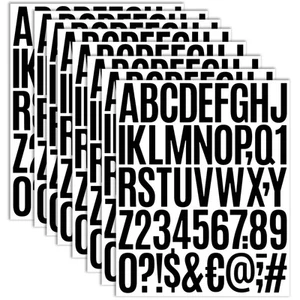8 Sheets Self Adhesive Vinyl Letters Numbers Kit, Mailbox Numbers Sticker for... - Picture 1 of 5