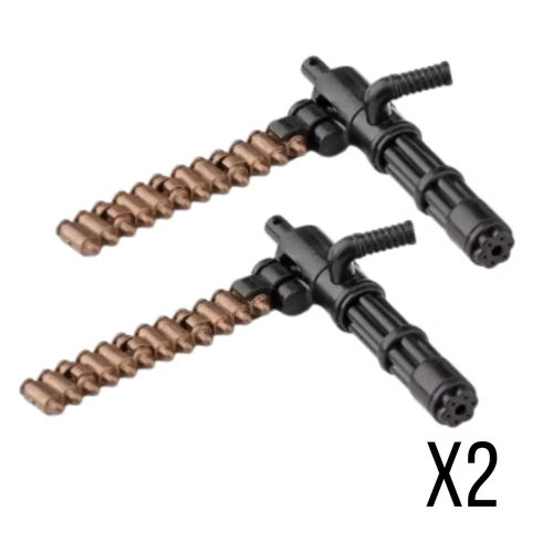 NEW Minigun For LEGO Minifigures X2 Accessories Army Military Weapons Gatling