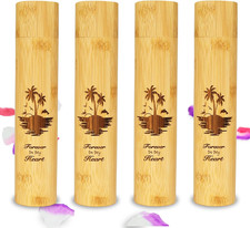 4 Pack Small Biodegradable Bamboo Scattering Tubes Urn for Human Ash Nature Ba