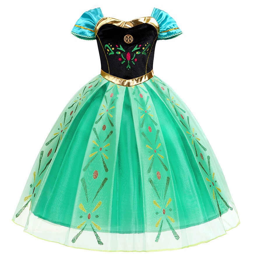 Nuevo Disfraz de Princesa Anna para Niños Disfraz Anna Halloween Carnaval Niñas Vestido Elegante