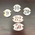 LOT Vintage Enamel Porcelain Numbers Locker Door Sign