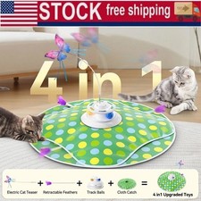 Rechargeable Interactive Cat Toy, 4-in-1 Wand Toy Hide and Seek Chasing Toys NEW