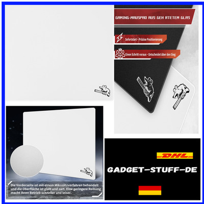 Gaming-Mauspad aus Glas, 320 mm x 360 mm, FPS-Spiel, spezielles gehärtetes