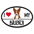 Magnet Me Up I Love My Basenji Oval Shaped Magnetic Decal for Cars - 4x6 Inches