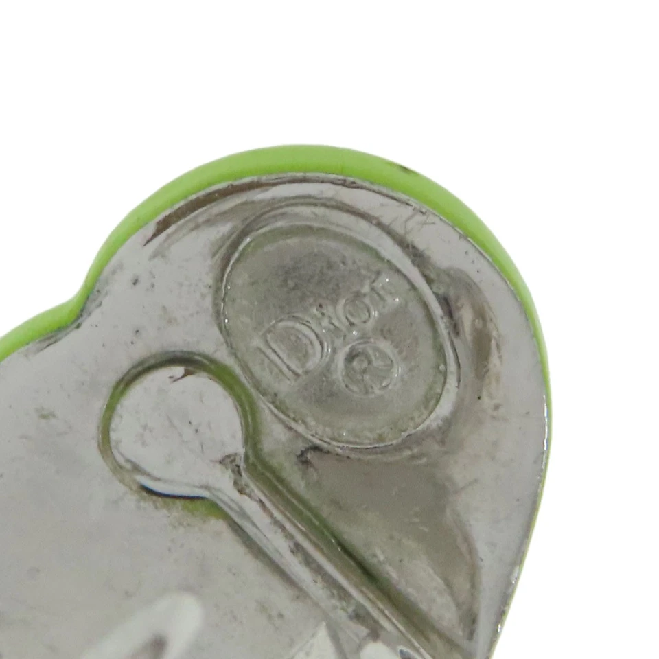 CHRISTIAN DIOR Corazón Pendiente Metal Plástico Damas [Usado] Foto 4 de 4