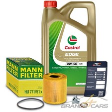 MANN-FILTER ÖLFILTER+5L CASTROL EDGE 0W-40 A3/B4 FÜR CITROEN C4 1 1.8 2.0