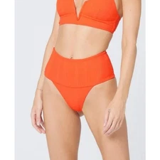 L*Space Desi High Waisted Bikini Bottom in Poppy Orange Size XS