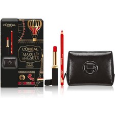 L'oreal Set Donna Rossetto Rosso e Matita Labbra Con Pochette