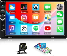 Camecho Car Radio Double Din Car Stereo 7" LCD Touch Screen in-Dash Head Unit wi