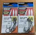 Lot Of 2. Owner Offset Wide Gap Worm Hooks 5102-131. 5pk. 3/0