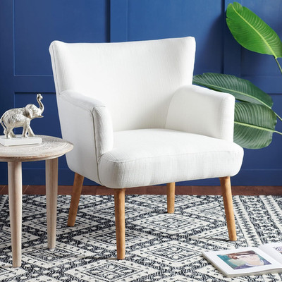 Delfino White/Natural Accent Chair - Stylish Home Collection Seating