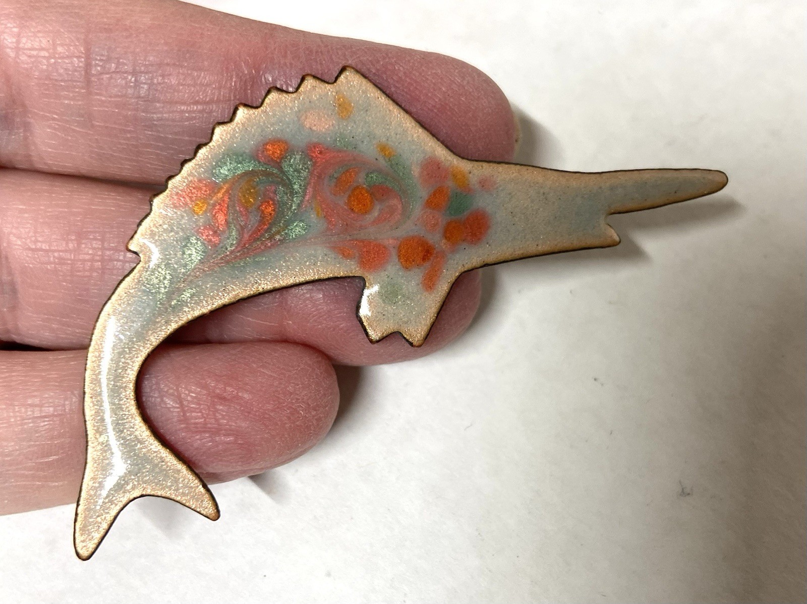 5 pcs. Wholesale Lot-Enamel on Copper Lg. Nautical PIN-ARTISAN Made-Inga Enamels