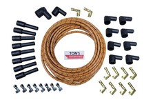 Diy Universal Cloth Covered Spark Plug Wire Kit Set Vintage Wires V6 V8 Or Bk Rd