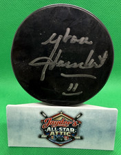 Yvon Lambert Autographed Hockey Puck - In-Person Signed - No COA
