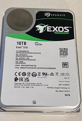 Seagate Exos X18 10TB Enterprise HDD ST0000NM018G      S.M.A.R.T. check included