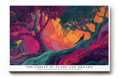 Paul Sinus Wandbild The Forest of Flame and Dreams Harmony of Light and Shadow