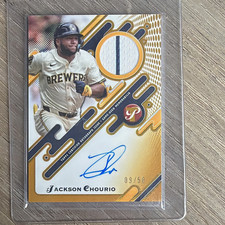 Topps 2025 Pristine Pieces Auto Relic Jackson Chourio Brewers PPAR-JC /50