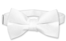 Vesuvio Napoli Boys BOWTIE Solid WHITE Color Youth Bow Tie