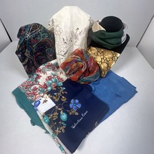 lot of 8 Vintage Scarves Silk Chiffon Twill Polyester Japan Korea Scarf