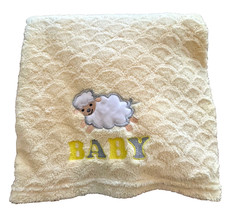 Zak and Zoey Baby Blanket Yellow Sheep Plush Scallop Texture Lamb 30x40