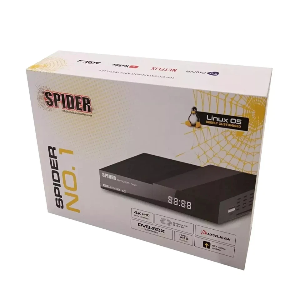 Satellite Receiver Spider NO1+Super 4K.ULTRA.HD System Linux TV Box ريسفر سبايدر - Image 3 of 4