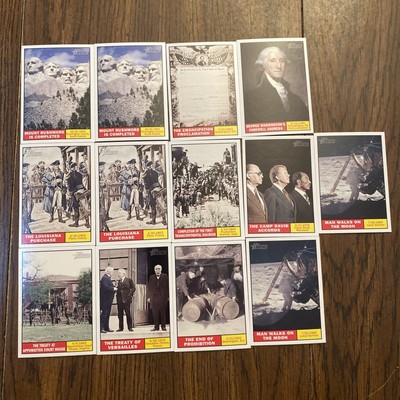 2009 Topps Heritage Famous Events Lot Of 14 Cards Rushmore Washington Moon 