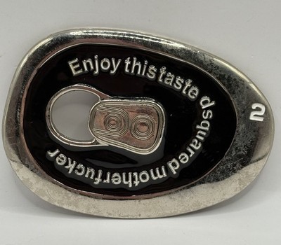 Dsquared2 RARE Fall 2002 Soda Can Tab Belt Buckle Bottle Opener Silver Tone Y2K