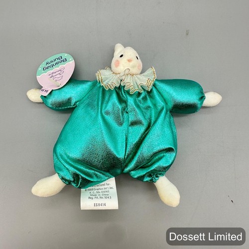 Vintage Hallmark Heartline Bunny Boutique Beanbag Bunny Plush Toy Small Teal