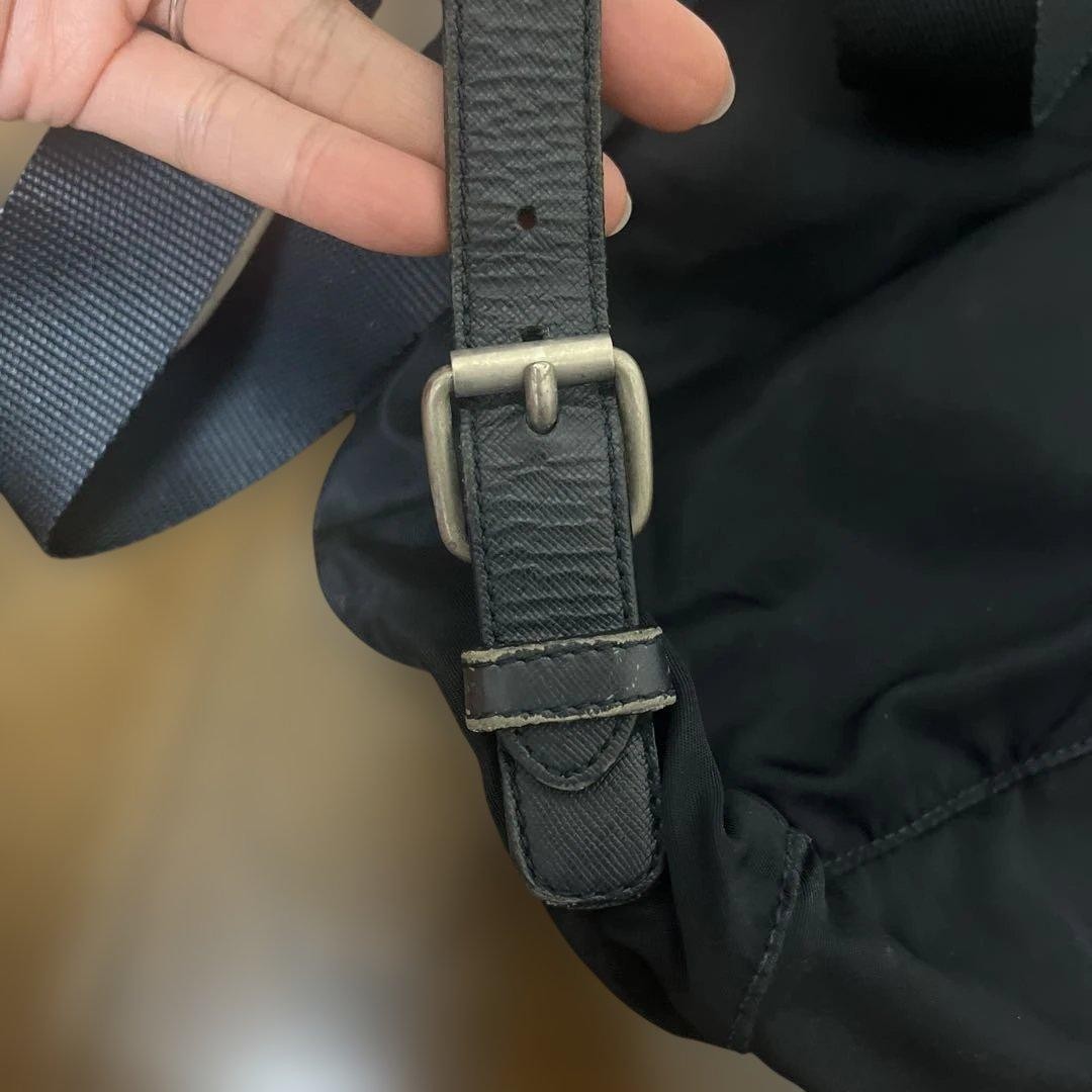 PRADA Nylon Backpack Black Drawstring Vintage Ita… - image 5
