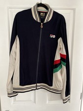 FILA 100 Year Anniversary Track Jacket Navy Striped Retro Logo streetwear L