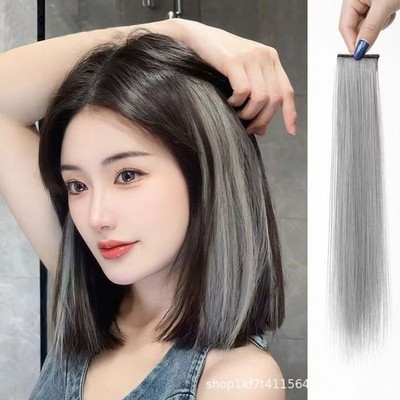 Für Damen Clip In Haarverlängerung 55 cm gerade 2 Stück zum Perücken Verblen