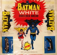 BATMAN ROBIN 1966 GOLDEN STATE WHITE BREAD BAG MINT UNUSED BATMOBILE RIDDLER