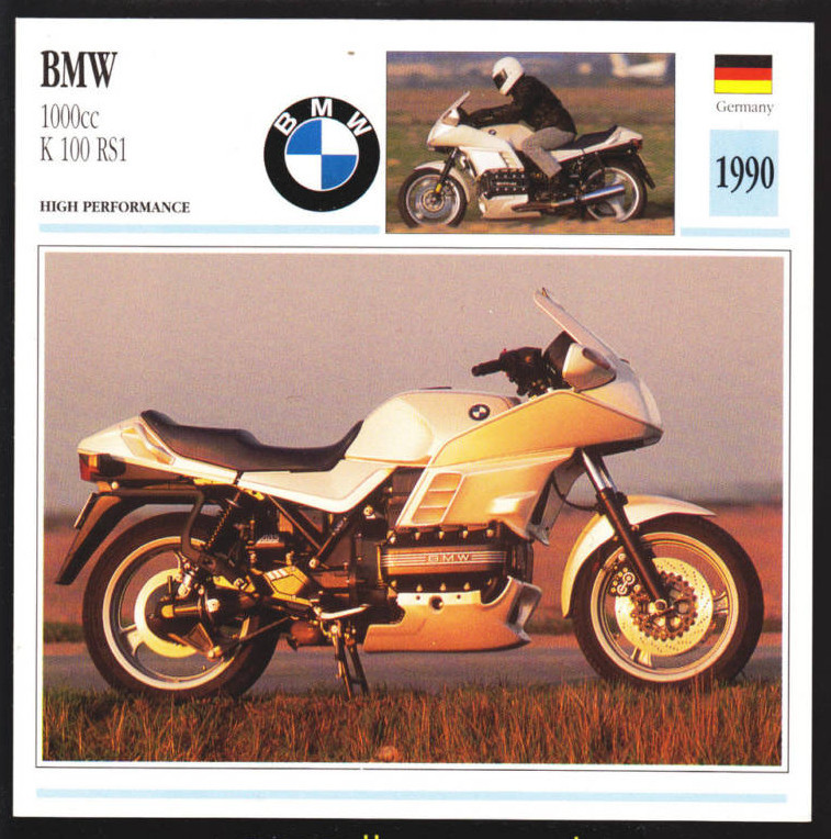 1990 BMW 1000cc K100 RS1 K-100 K1 (987cc) Motorcycle Photo Spec