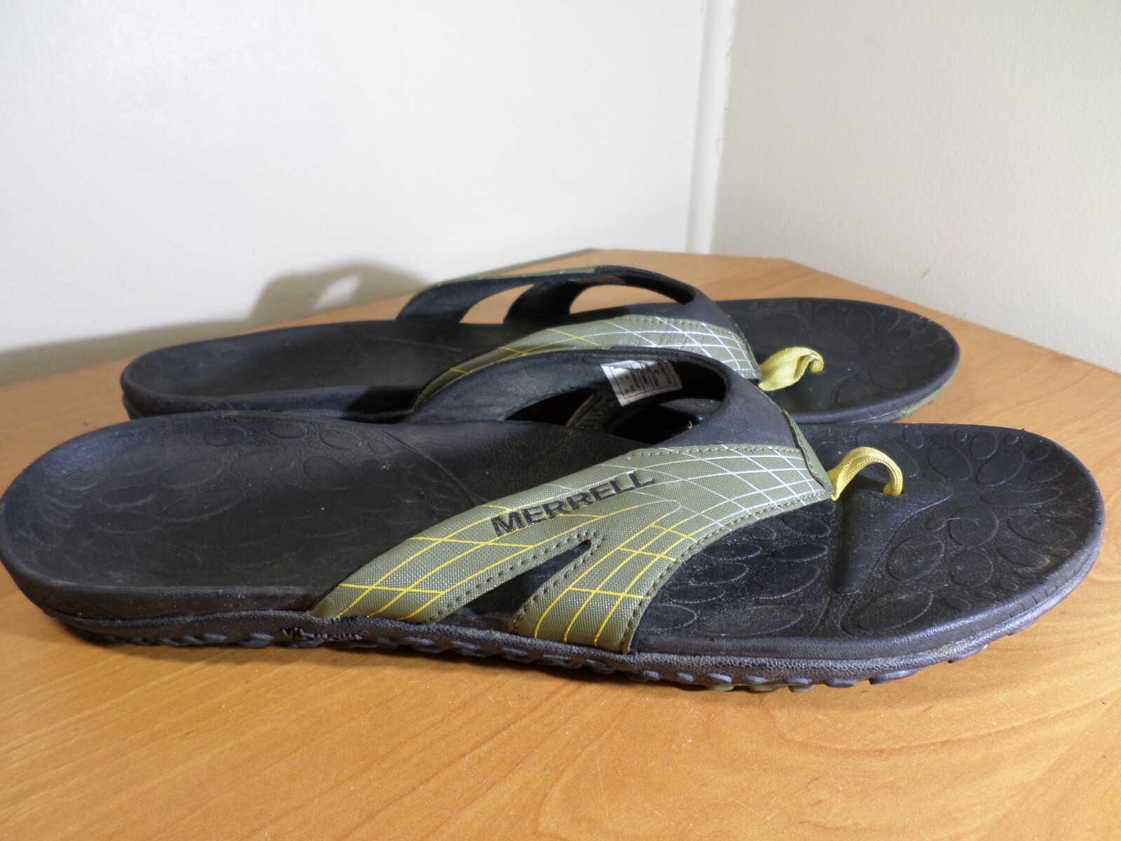 Sandali verdi punta aperta da uomo Merrell taglia 12 slide super belli spedizione veloce