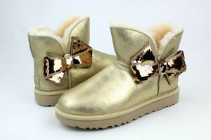 mini sequin bow boot