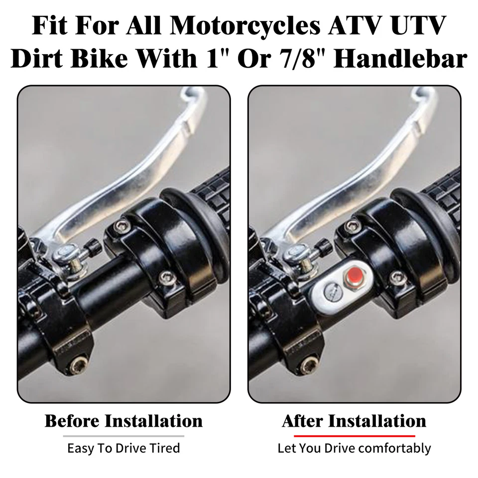 Interruptor momentáneo de 1 botón de control cromado para manillar universal de 1" para moto Foto 3 de 4